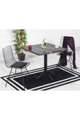 AVVİO Zen 2 Kişilik 80x80 Yemek Masası Takımı-mutfak Masası Takımı Siyah Mermer thumbnail 1