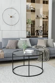 AVVİO Sirius Temperli Şeffaf Camlı Orta Sehpa 75cm - 1