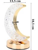Dekoratif Ay Işığı Hilal Masa Lambası Crystal Moon USB Şarjlı 3 Modlu Ambiyans LED Gece Lambası B37 - 3