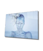 Buz Kadın Dekoratif ve Modern Cam Tablo Ice Women - 1