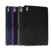 iPad Air 11 2024 Karbon Desenli Renkli Tri Folding Kalemlikli Tablet Kılıfı - 11