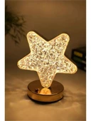 Dekoratif Yıldız Masa Lambası Crystal Star USB Şarjlı 3 Modlu Ambiyans LED Gece Lambası B43 - 1