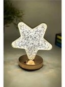 Dekoratif Yıldız Masa Lambası Crystal Star USB Şarjlı 3 Modlu Ambiyans LED Gece Lambası B43 - 2