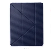 iPad Air 11 2024 Karbon Desenli Renkli Tri Folding Kalemlikli Tablet Kılıfı - 10