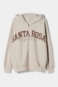 Bershka Santa Rosa Baskılı Kapüşonlu Sweatshirt Cepsiz Fermuarlı - 1