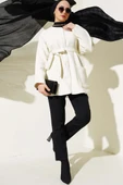 Sim Detaylı Kuşaklı Ceket Ekru thumbnail 2