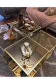 Onurdesign Roma Metal Gold Kaplama Bronz Aynalı Orta Sehpa - 3