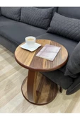 Onurdesign C Servis Ceviz Kaplamalı Tekerlekli Yan Sehpa - 3