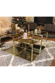 Onurdesign Roma Metal Gold Kaplama Bronz Aynalı Orta Sehpa - 1