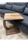 Onurdesign C Servis Ceviz Kaplamalı Tekerlekli Yan Sehpa - 1