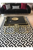Onurdesign Kante Metal Gold Kaplama Siyah Camlı Kare Orta Sehpa 4+1 - 1