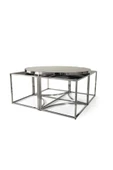 Onurdesign Sosa Metal Crom Füme Aynalı Yuvarlak Orta Sehpa 4+1 - 1