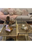 Onurdesign Roma Metal Gold Kaplama Bronz Aynalı Orta Sehpa - 2