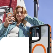 Apple iPhone 16 Pro Kılıf Magsafe Şarj Özellikli Military Airbag Şeritli Redclick Lamer Kapak - 5