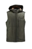 Erkek Kapişonlu Kürklü Haki Yelek - 1