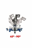 HM140L Gönye Kesme Makinası 305 mm Elektrikli Testere Marangoz Tezgah Tipi Açılı Kesim - 2