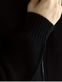 Erkek Dik Yaka Fermuarlı Slim Fit Triko Hırka - 5