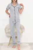 Önü Cepli Pijama Takımı Gri - 1