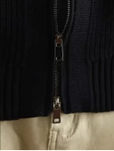 Erkek Dik Yaka Fermuarlı Slim Fit Triko Hırka - 3