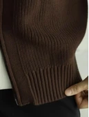 Erkek Dik Yaka Fermuarlı Slim Fit Triko Hırka - 8