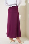 Beli Lastikli Saten Etek Mor - 3