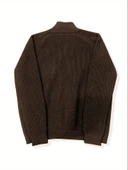 Erkek Dik Yaka Fermuarlı Slim Fit Triko Hırka - 7
