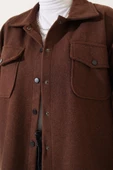 Çift Cepli Kaşe Gömlek Kahve - 4