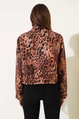 Leopar Desen Tünelli Kısa Ceket Leopar thumbnail 3