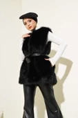 Lolita Peluş Kuşaklı Yelek Siyah thumbnail 2