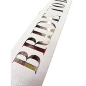 Beyaz Gümüş Bride To Be Simli Kuşak Kemer 10 cm - 3