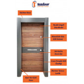 TEZ-1558 Antrasit Renk Statik Kasalı Rustik Çizgili Model Çelik Kapı, Daire Kapısı, Villa Kapısı - 2