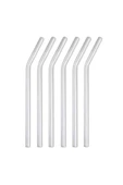 6 Adet Kokteyl Sunum Pipeti Cam Pipet Isıya Dayanıklı Eğimli 20cm Şeffaf Cam Pipet Tekli - 1