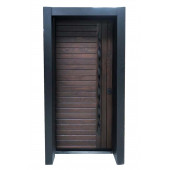 TEZ-1559 Statik Kasalı Rustik Çizgili Model Çelik Kapı, Daire Kapısı, Villa Kapısı - 1