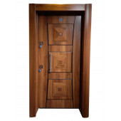 TEZ-3451 Ahşap Kaplama Kabartma Model Çelik Kapı, Daire Kapısı , Villa Kapısı - 1
