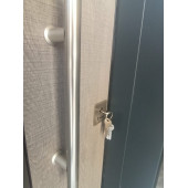 TEZ-1597 Antrasit Renk Statik Kasalı Rustik Çizgili Model Çelik Kapı, Daire Kapısı, Villa Kapısı - 3