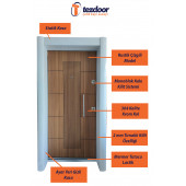 TEZ-1593 Statik Kasalı Beyaz Renk Düz Model Daire Giriş Kapısı, Çelik Kapı, Villa Kapısı - 2