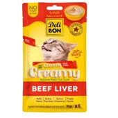 Kedi Ödül Maması - Creamy - Dana Ciğerli - 15 gr 5'li - Delibon - 1