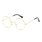 John Lennon Tarzı Gold Çerçeveli Şeffaf Gözlük - 1