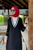 Eylül Gömlekli Triko Elbise Siyah - 2