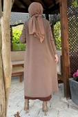 Sinem Çelik Örme Triko Hırka Sütlü Kahve - 9