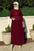 Samanyolu Bordo Triko Elbise thumbnail 2