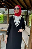 Eylül Gömlekli Triko Elbise Siyah - 4