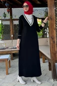 Eylül Gömlekli Triko Elbise Siyah - 5