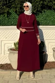 Samanyolu Bordo Triko Elbise thumbnail 1