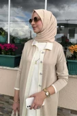 İmge Çizgili Triko Hırka Taş - 5
