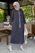 Sinem Çelik Örme Triko Hırka Antrasit - 5