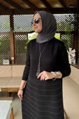 Nisan Simli Triko Elbise Siyah thumbnail 9