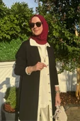 İmge Çizgili Triko Hırka Siyah - 10