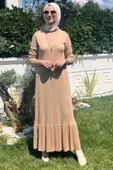 Rüya Bej Triko Elbise - 1
