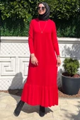 Rüya Kırmızı Triko Elbise - 5
